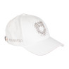 Casquette femme Equestro avec logo strass - Blanc