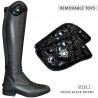 Empiècement pour bottes PRATONI Canter - Croco vernis noir
