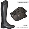 Empiècement pour bottes PRATONI Canter - Cuir noir / clous