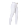 Dameslegging Equestro met hoge taille en riemlussen - Wit