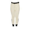 Pantalon d’équitation femme Equestro grip genoux taille haute - Blanc antique