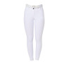 Pantalon d’équitation femme Equestro grip genoux taille haute - Blanc