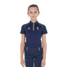 Polo d’entraînement Equestro x FISE manches courtes enfant unisexe - Marine blazer
