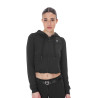 Dames-sweater Equestro cropped hoodie - Zwart