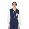 Dames sweatshirt Equestro EQ tweekleurig met ritssluiting aan de voorkant - Marineblazer / antiek wit