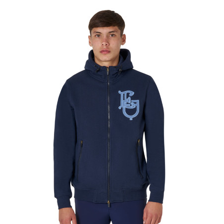 Sweat homme Equestro EQ à zip frontal