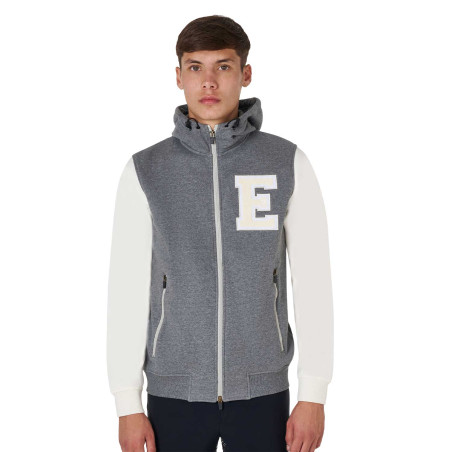Sweat homme Equestro Institutional bicolore à zip frontal