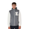 Heren sweatshirt Equestro Institutional tweekleurig met frontale ritssluiting - Gemêleerd grijs / antiek wit