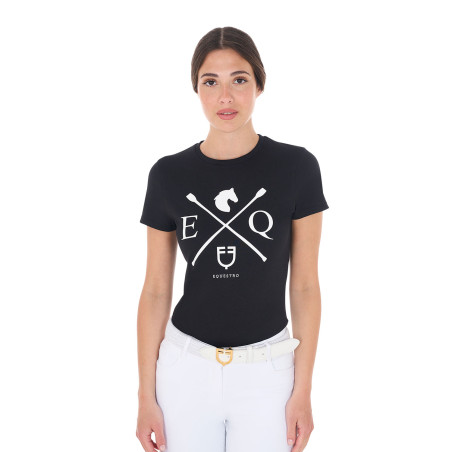 T-shirt femme Equestro EQ coton manches courtes