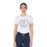 T-shirt femme Equestro Wild Heart en coton manches courtes - Blanc