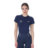 Dames T-shirt Equestro x FISE slim fit met korte mouwen - Marineblazer