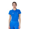 Dames T-shirt Equestro x FISE slim fit met korte mouwen - Blauw van Savoye