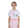 T-shirt fille Equestro Head In The Clouds en coton manches courtes - Blanc