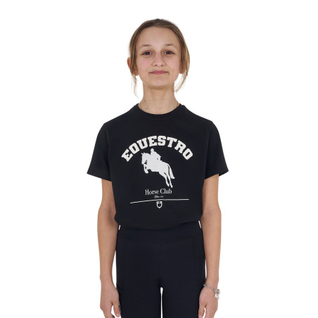 Meisjes-T-shirt Equestro Jumping Horse Club katoen korte mouwen