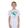 T-shirt fille Equestro Jumping Horse Club coton manches courtes - Blanc
