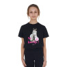 Meisjes T-shirt Equestro So Lovely van katoen met korte mouwen - Zwart