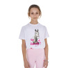T-shirt fille Equestro So Lovely en coton manches courtes - Blanc