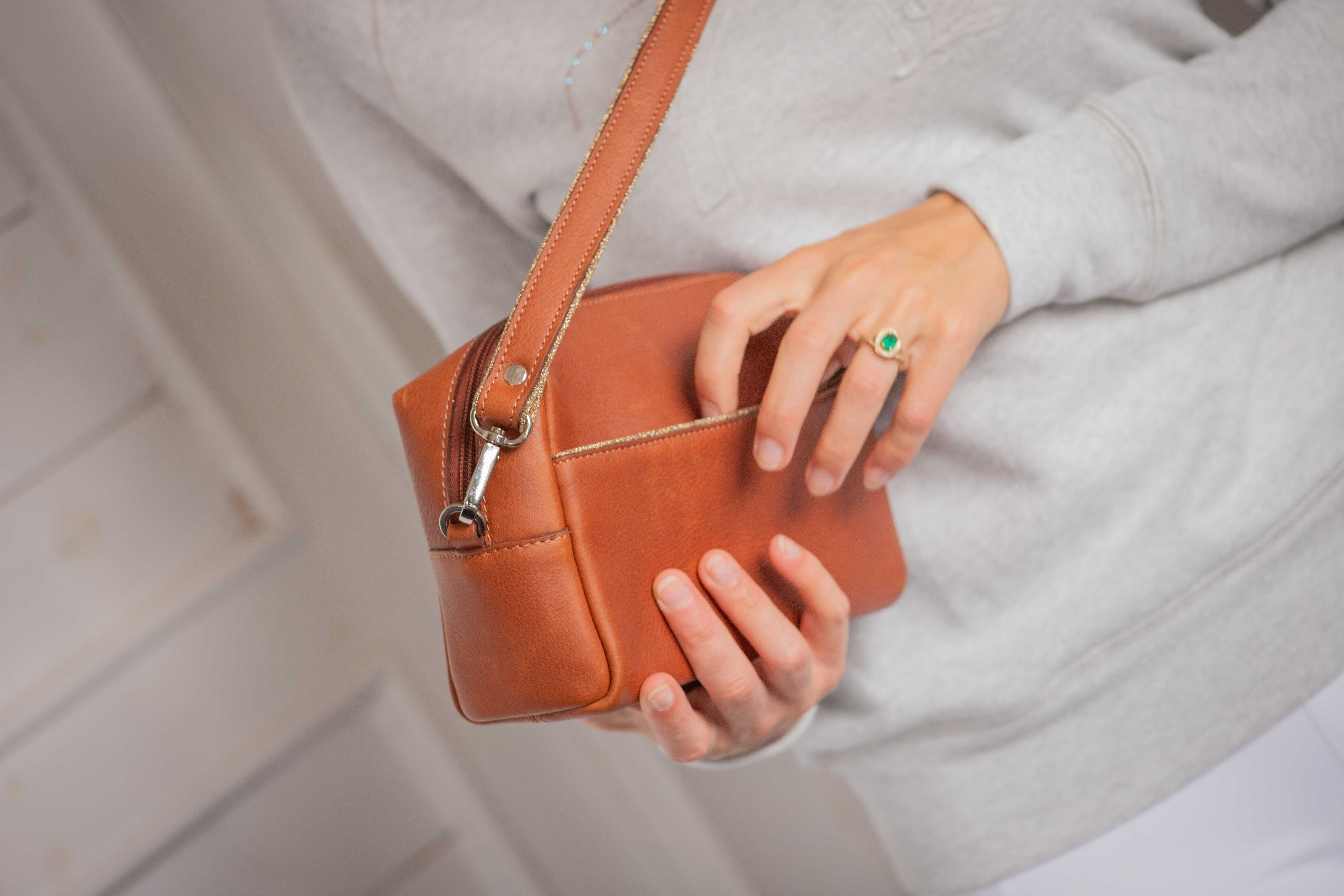 Sac Pénélope Laly Gold Doré / cognac Marron Sac Pénélope Laly Gold Doré / cognac Marron