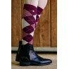 Chaussettes Equithème Argyle femme - Bordeaux / vieux rose
