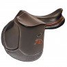 Selle doublée Saumur personnalisée Privilege Equitation - Noir / rouge