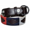 Collier chien Flags & Cup CHUKKA - Marron / bleu / rouge