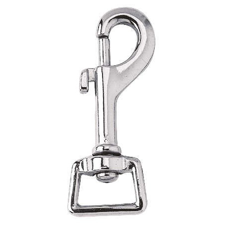 Musketonhaak oog 20 mm vierkant vernikkeld staal