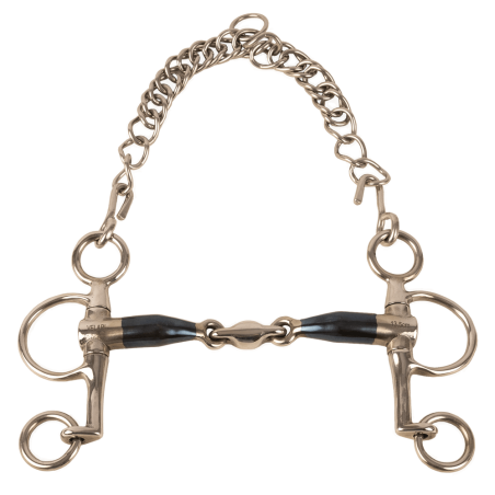 Korte dubbele gebroken Pelham-bit Sweet Iron Velari