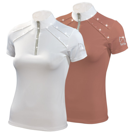 Tattini wedstrijdpolo voor dames met lurex-rits