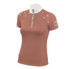 Polo de concours Tattini femme zip lurex - Vieux rose