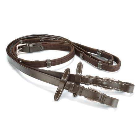 Daslö teugelriemen van canvas met roestvrijstalen gespen