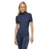 Tommy Hilfiger Equestrian Palma trainingsshirt 1/4-zip dames met korte mouwen - Verbleekt indigo