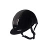 HKM Lady Shield glanzende cap - Zwart / zilverkleurig