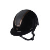 HKM Lady Shield glanzende cap - Zwart / rosegoud