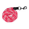 Longeerlijn HKM Maui met musketonhaak - Roze / wit