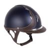 Antares Origin Galaxy-rijhelm met standaardklep - Blauw / bruin leer
