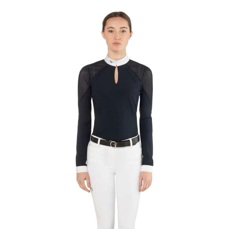 Wedstrijdpolo Teresa Ego7 dames met lange mouwen Marine Marineblauw Wedstrijdpolo Teresa Ego7 dames met lange mouwen Marine Marineblauw