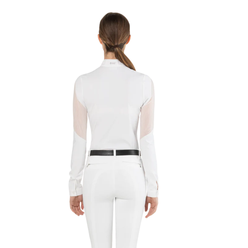 Wedstrijdpolo Teresa Ego7 dames met lange mouwen Wit
