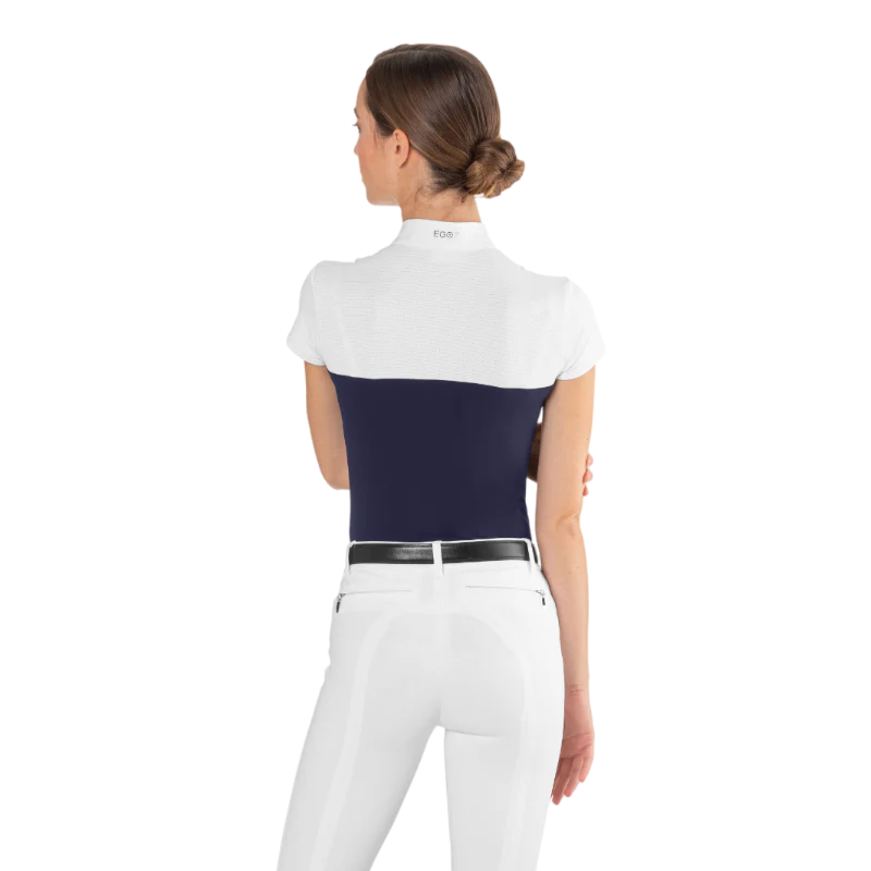 Ego7 mesh wedstrijdpolo met korte mouwen voor dames Marine Marineblauw