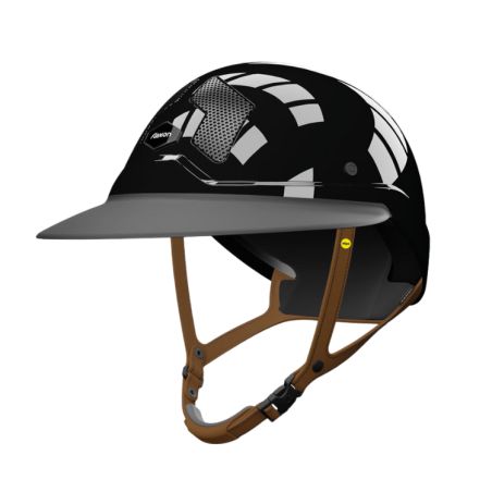 Casque Mips Flex-on Armet noir visière Angel Star jugulaire marron