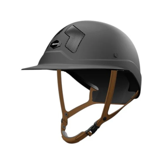 Casque Mips Flex-on Armet noir visière Mixte Dark jugulaire marron