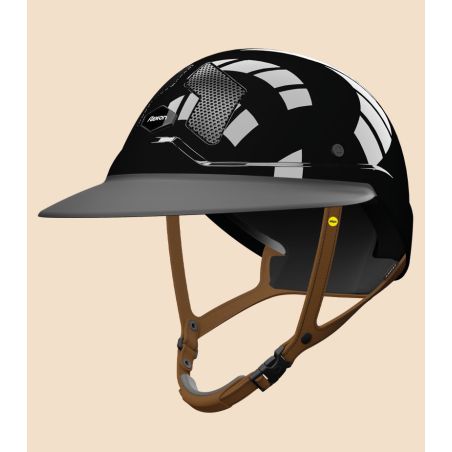 Mips-helm Flex-on Armet zwart met vizier Uniseks Star kinriem bruin