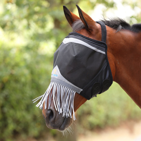 Masque anti-mouches Shires FlyGuard Pro Fine Mesh sans oreilles avec nez et franges