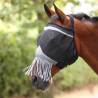 Masque anti-mouches Shires FlyGuard Pro Fine Mesh sans oreilles avec nez et franges - Jais