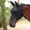 Masque anti-mouches extensible Shires FlyGuard Pro avec oreilles et nez - Jais