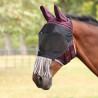 Masque anti-mouches Shires FlyGuard Pro Deluxe avec oreilles, nez et franges - Noir cerise