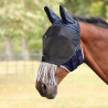 Shires FlyGuard Pro Deluxe vliegenmasker met oren, neus en franjes - Marine