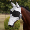 Shires FlyGuard Pro zonnescherm anti-vliegenmasker met oren en vierkante neus - Wit