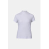 Polo de concours B Vertigo Charlotta femme manches courtes - Blanc / bleu turquoise