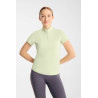 T-shirt d’entraînement Horze Emmie femme cooling manches courtes - Vert céladon