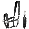 Halter en leadrope Waldhausen Velvet - Zwart